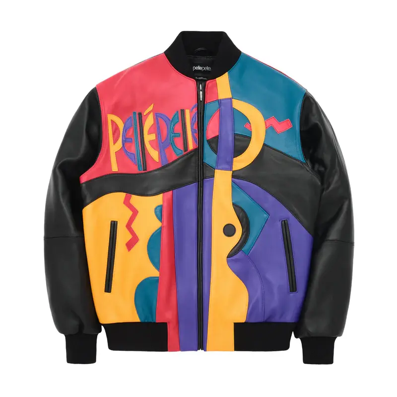 Pelle Pelle Picasso Plush Jacket | Red Blue Black