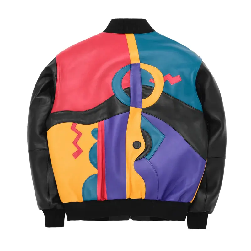 Pelle Pelle Picasso Plush Jacket | Red Blue Black view 2