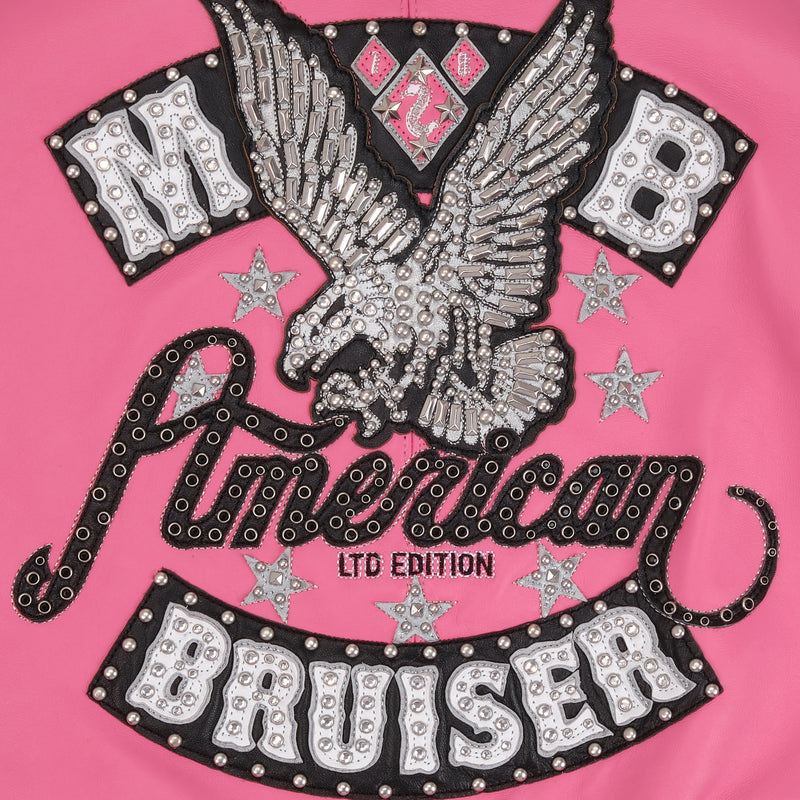 Pelle Pelle American Bruiser Pink Crop Leather Jacket view 4