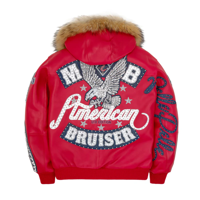 Pelle Pelle American Bruiser Red Hooded Jacket view 2