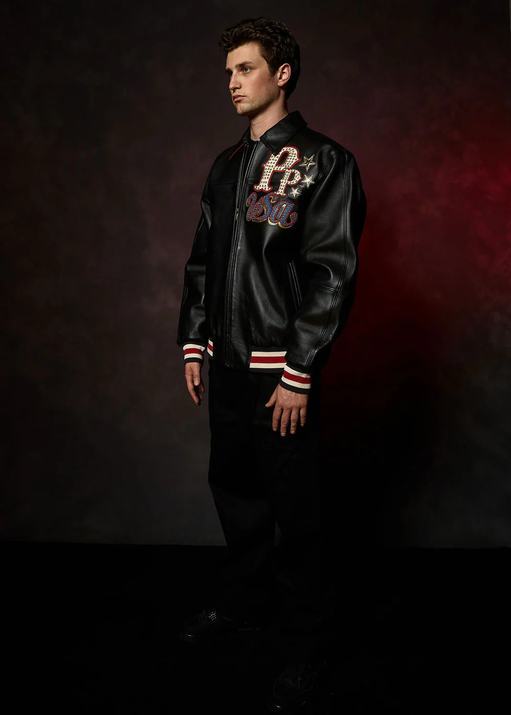 Pelle Pelle Stars and Stripes Black Leather Jacket view 9