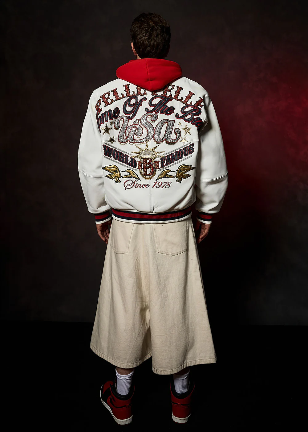 Pelle Pelle Stars and Stripes White Leather Jacket view 10